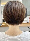 くびレイヤーグレーベージュニュアンスカラー白髪染め白髪ぼかし