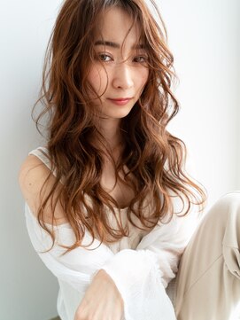 トレヘアー 京都 烏丸(tRe hair) 大人ガーリー/アプリコットオレンジ