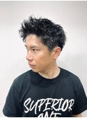 ダークアッシュ/カルマパーマ/ベリーショート<理容室>[新宿]