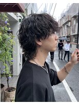 オムファミーユラグ(homme, famille raugh) 縦落ちスパイラルマッシュウルフ