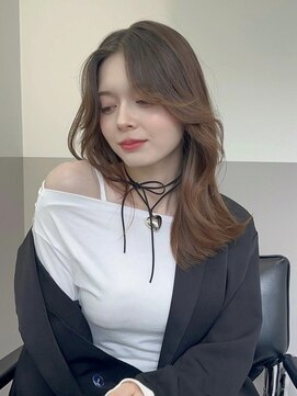 ジーナ 渋谷本店(Zina) 髪質改善*センターパート秋色ブラウン*美髪 【Zina 宮益坂】