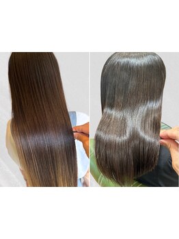 「酸性ストレートでつや髪へ。自然な美しさを手に入れましょう。」