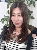 顔周りレイヤーカット韓国風グレージュアディクシーカラー堺東