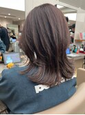 くびれヘアレイヤーカットイメチェンチョコブラウン