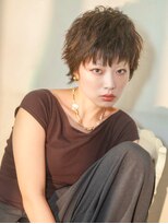 ベレッタ ネヤガワ(veretta. neyagawa) 大人可愛いウルフショートくせ毛風パーマ/ベージュカラー/オン眉