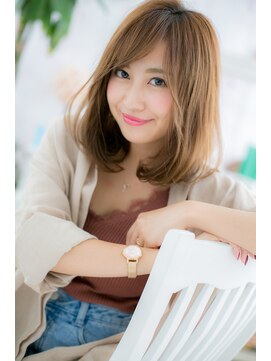 ヘアアンドビューティー ミック(Hair & Beauty miq) 大人かわいいマロンベージュ外国人風インナーハイライトc1