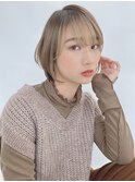 小顔ショートボブ×インナカラー