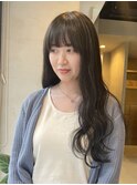 艶アッシュグレージュ透明感ロング韓国