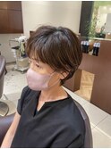 レディースショートショートボブショートヘア耳掛けヘア