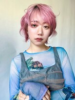 アルバム 銀座(ALBUM GINZA)&nbsp;クリアピンク_グレーベージュレイヤーロング前髪パーマ_29642