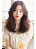 レイヤーカット/小顔に見せるヘア/ネビージュ/縮毛矯正/韓国ヘア