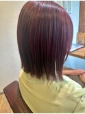 切りっぱなしボブ×ハイライト