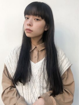 ユアーズヘア 神楽坂はなれ店(youres hair) フェミニンロング/ダークアッシュ/前髪カット/愛され