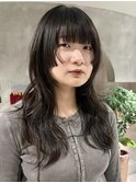 大人可愛い艶髪春色くすみベージュくびれウルフロングレイヤー
