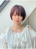 前髪長め大人小顔ショート30代40代50代　藤沢