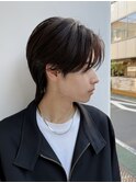 メンズショートヘアフェザーニュアンスパーマ暗髪K20260302