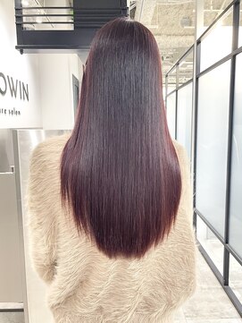 キュア 池袋(CURE) 7トーンブリーチなしワインレッド×髪質改善ストレート #012