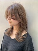 [arietta]サイドバングおくれ毛オリーブベージュ