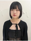 "久保田"内巻き切りっぱなしぱつっとボブ地毛風ストレート
