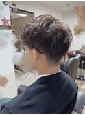 刈り上げ短めマッシュ×パーマ風セット