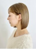 美髪セミディカーキベージュフレンチカジュアル_ba499691