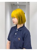イエロー / グリーン / 切りっぱなしボブ
