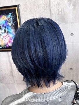 ディアーバイラポールヘア(Dear by RAPPORT HAIR) ブルーヘア×ショート