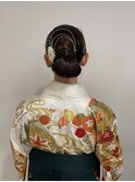 卒業式袴着付けヘアセット水引きヘアアレンジ
