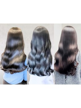 髪質改善純度100％トリートメントで指通りの良い思わず触れたくなるようなサラ艶髪に◎