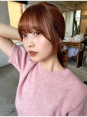 熊本　顔まわりレイヤー　オレンジ　結べるボブ　Arisa.