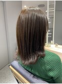 ◎オリーブカラー/切りっぱなしロブ