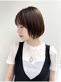大人丸みボブ前髪ありショートボブミニボブ絶壁丸顔K20250918