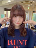 ミディアム　レイヤー　顔まわりカット　似合わせ　小顔