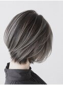 ミルクティーブロンド/ダークブルー/デジタルパーマ/藤沢美容院