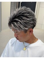 テンバイリップスヘアー(TEN by LIPPS hair)&nbsp;ホワイトシルバーシャドールーツツーブロスパイキーショート