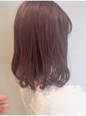 ピンクブラウンで女子力UP♪愛され無造作ヘア