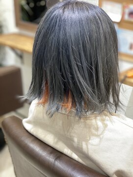 バグズ ヘアデザイン 桔梗が丘店(Baguz HAIR DESIGN) ブルーグレージュ×インナーカラー☆暖色系カラー
