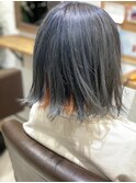 ブルーグレージュ×インナーカラー☆暖色系カラー