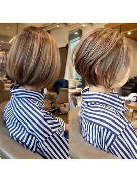 バンプ ギンザ(BUMP GINZA) ハイライト×絶壁解消×ひし形ショート【安野】