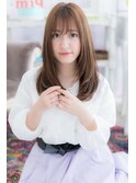 シースルーバング艶カラーレイヤーカットエアストレートb1