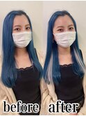 【Lilley 稲永麻衣】インナーエクステ+インナーカラー+韓国