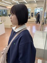 パークレーン アイス イヴェン(park lane ICI yeven)&nbsp;切りっぱなしボブ　前下がりボブ　ブリーチなしカラー　名古屋