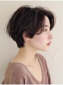 ☆シースルーバング小顔ウルフミディ黒髪メルティカラーボブ
