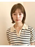 切りっぱなしボブ/韓国ボブ/外はねボブ/マロンベージュ/柏美容室