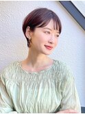 前髪長め大人小顔ショート30代40代50代　藤沢