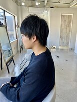 メンズカット バイ ソイクフ(メンズカット by SOY-KUFU)&nbsp;ニュアンスパーマメンズマッシュウルフセンター分け