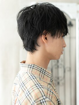 モッズヘア メン 仙台愛子駅前店(mod's hair men) 爽やか学生アッシュブラック重めくせ毛風ルーズショートb仙台