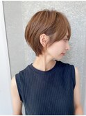 ミルクティーベージュ/レイヤーボブ/韓国巻き/顔周りカット/池袋