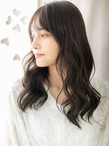カバーヘア ブリス 川口(COVER HAIR bliss)&nbsp;黒髪ローライトカラーウェーブパーマゆるふわロング30代40代X