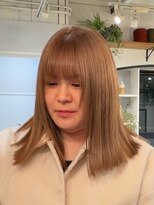 リンサロン(RIN salon)&nbsp;ミルクティーベージュ/切りっぱなしボブ/ハイトーン